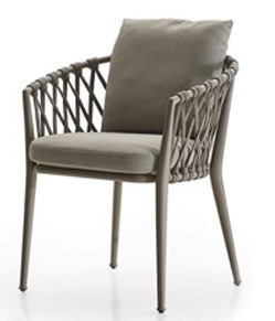 Sleek Woven Armchair with Cushion